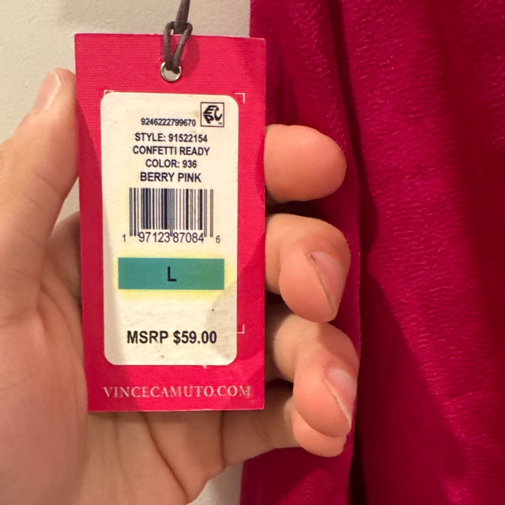 Vince Camuto Pink Cowl Neck Blouse | Spring Office L - Picture 6 of 6